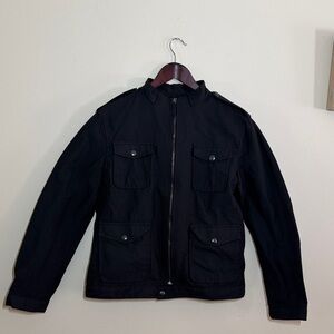 Sisley Men's Black Military Field Jacket Size L-XL